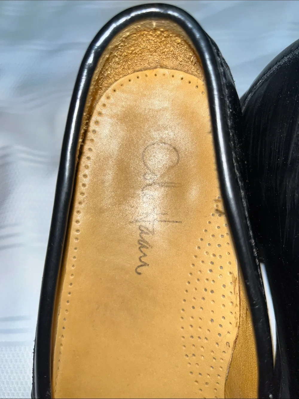 Cole Haan Black Leather Kiltie Slip-On Loafers with Buckle